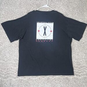 Vintage 1995 X-Files T-Shirt XL Black Convention Burbank 90s Fox Promo TV Show